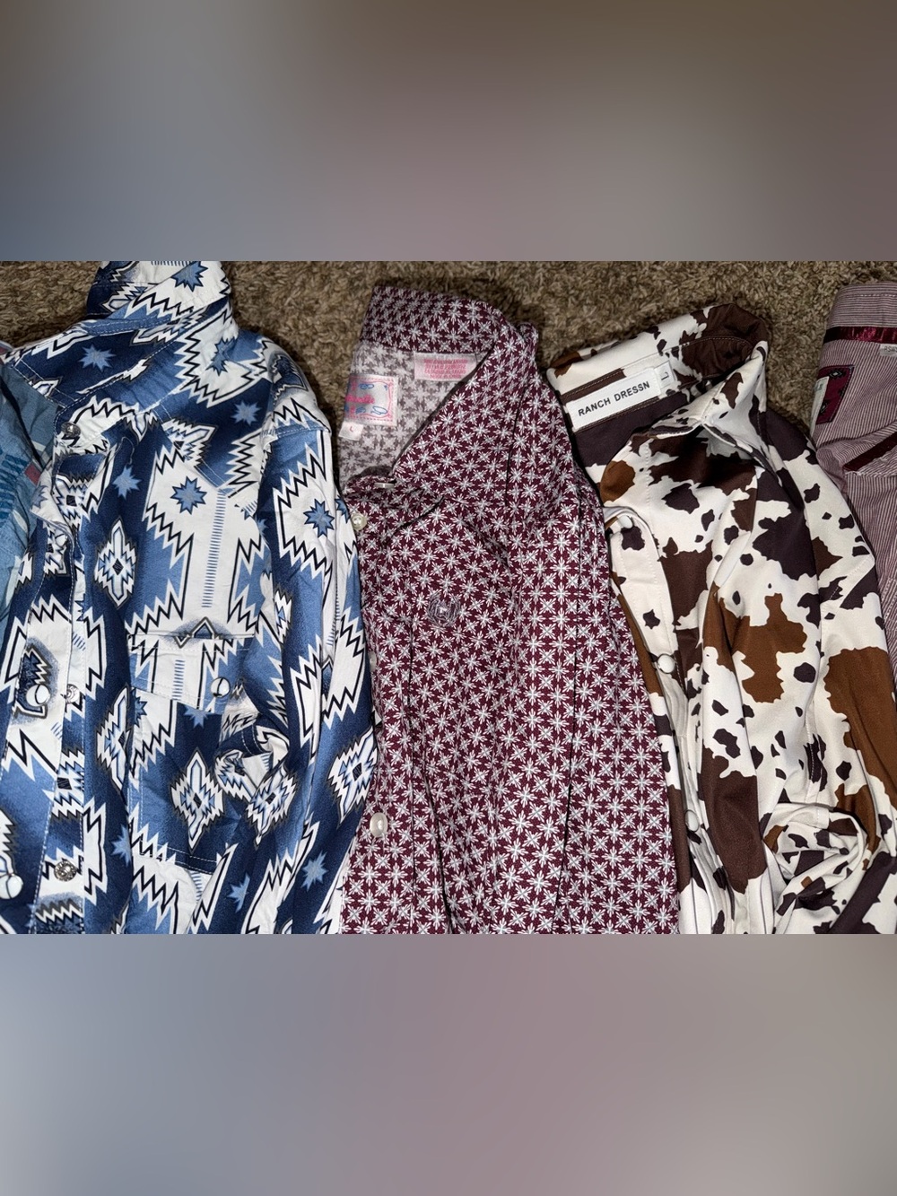 6 Women’s Large button up western shirts - Picture 5 of 5